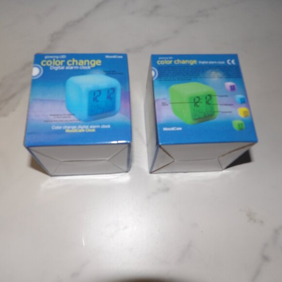 NEW Small Square Clocks with Changing Colors - You pick two - Picture 2 of 3